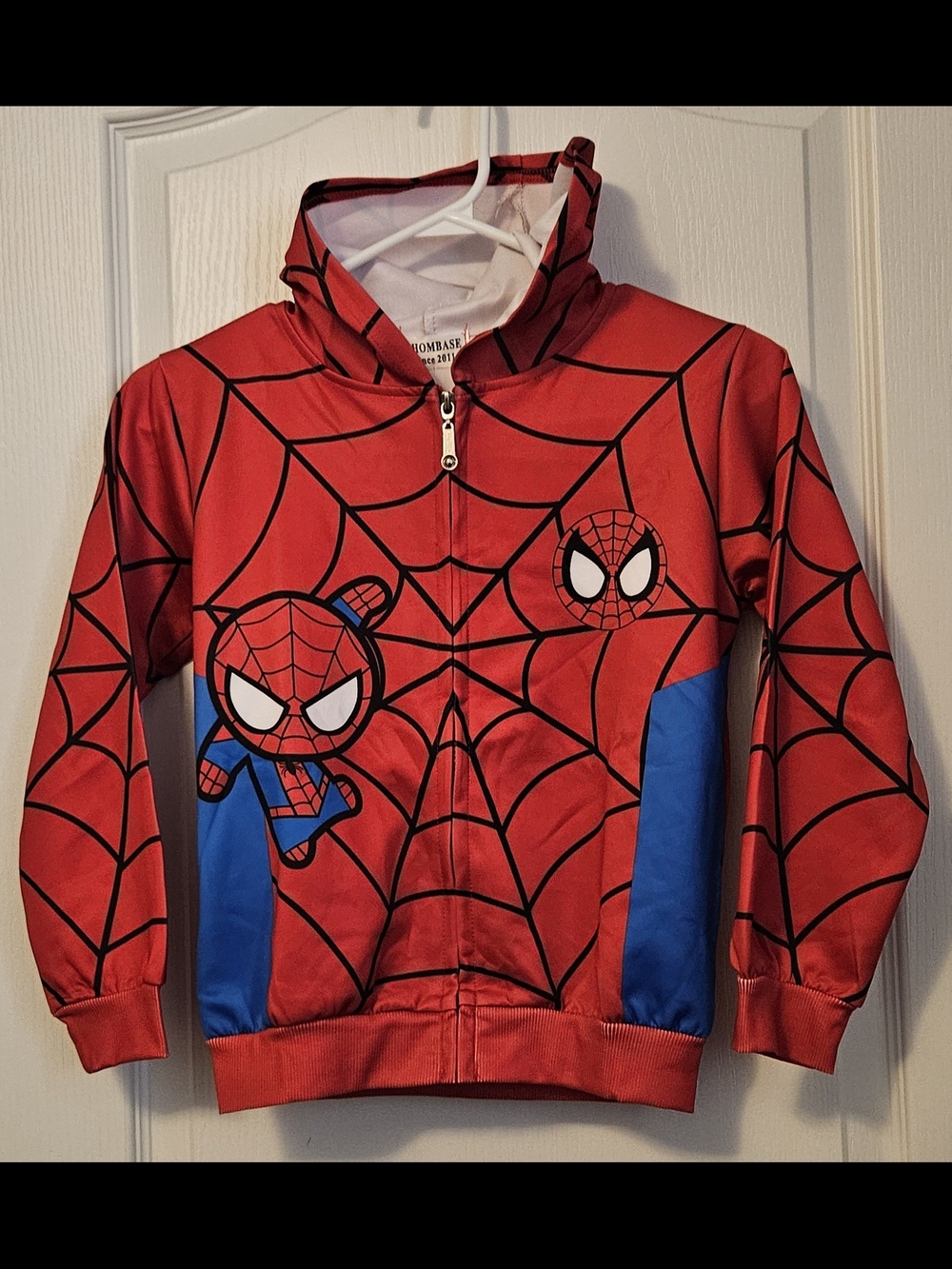 Red Spider-Web Kids Zip Hoodie Sweatshirt